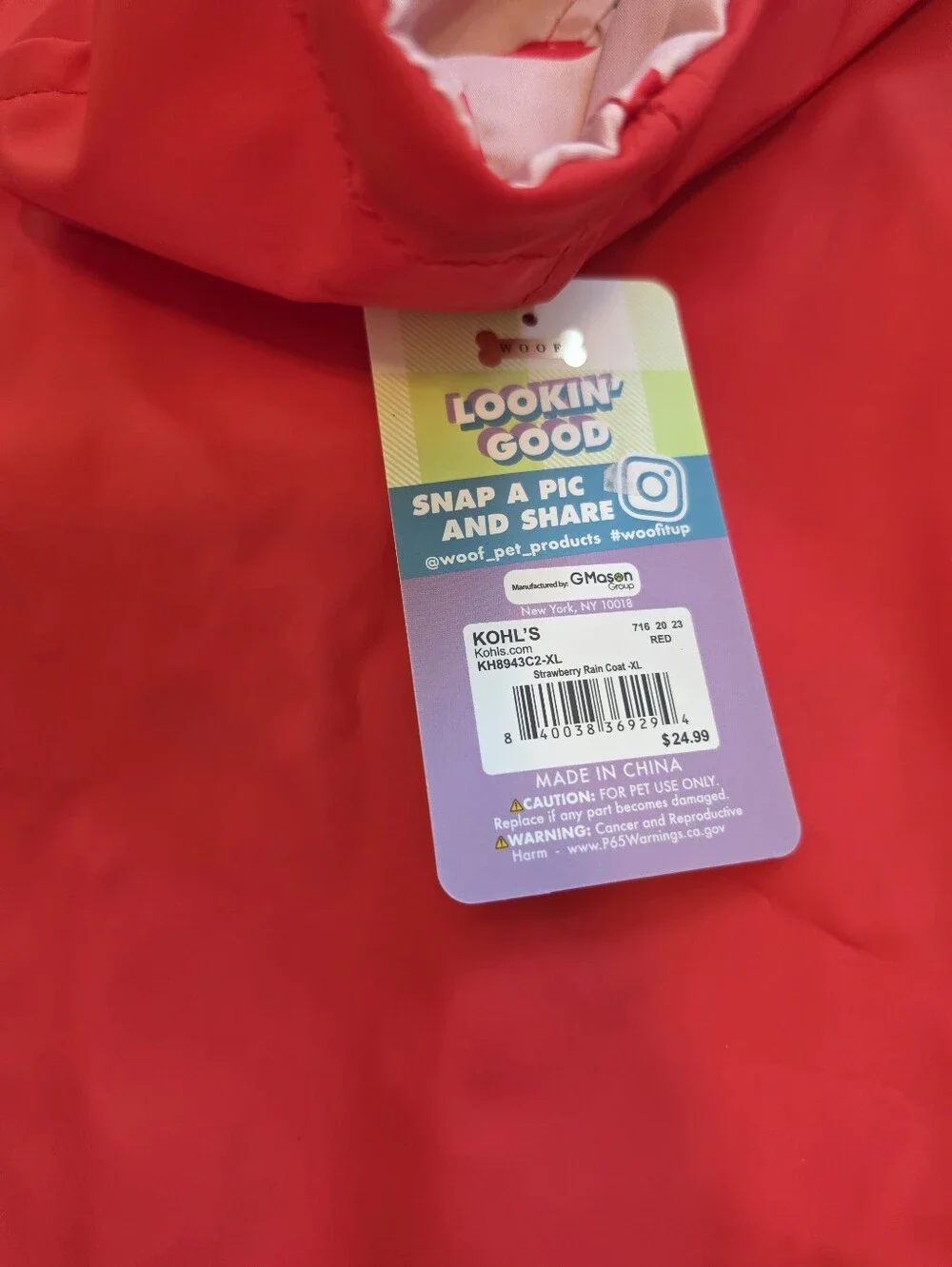 Reversible Pet Raincoat